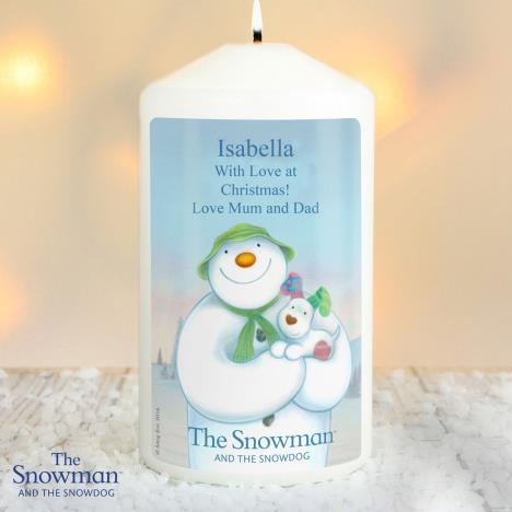 Personalised The Snowman & The Snowdog Candle Extra Image 2